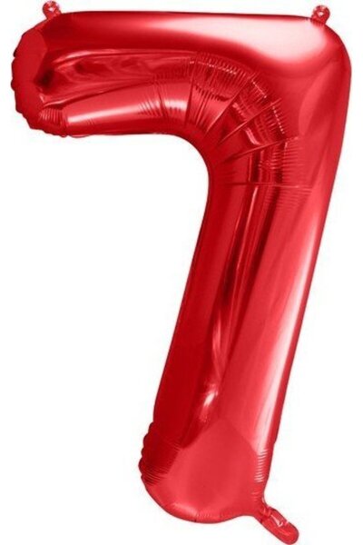 Partydeco Balon cifra 7 folie rosie 86 cm