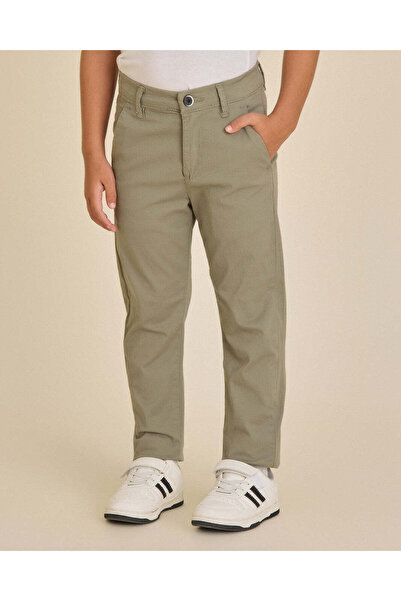 REDTAG Boys Green Chino Trousers