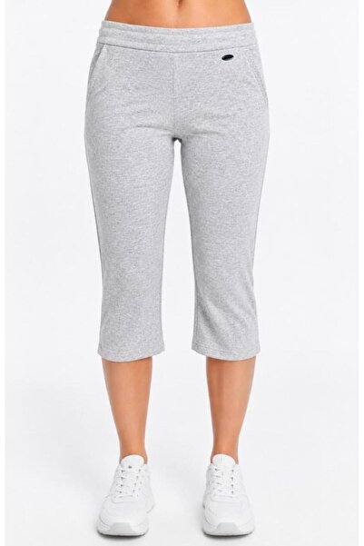 AXXEL Women's Light Gray Melange Capri Sweatpants K-225