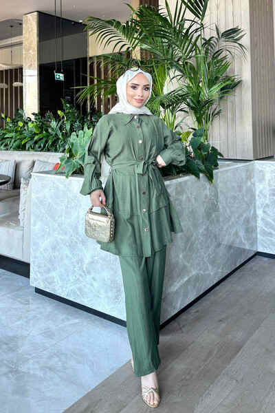 İmajButik Green Tunic Pants Suit
