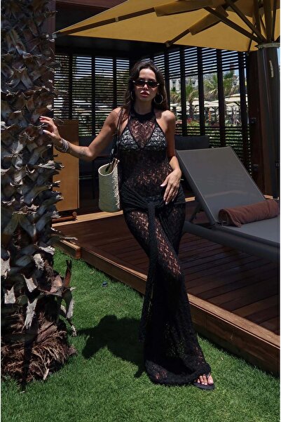 Havoş Black Rando Beach Dress with Tie Detail
