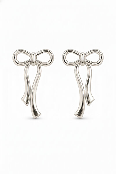 Jack Ferrero Elegant Bowknot Design Silver Color Earrings Pair - Stylish and ...