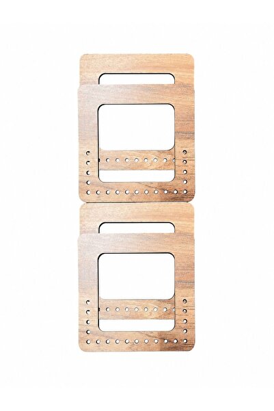 aladepo Wooden 3 mm Mdf Bag Handle Walnut (2 Pairs) (15 X 15) cm