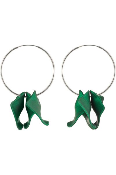 MINZA Emerald Women's Earrings, 925 Sterling Silver Hoop Earrings, Handmade A...