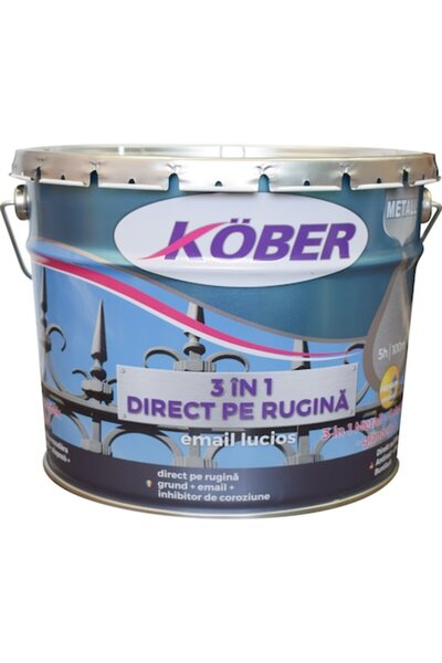 Kober 3-în-1 Vopsea directă pe rugină, Roșu vin, 10L