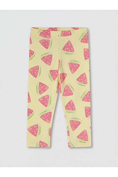 LC Waikiki Rmz Gi̇yi̇m Farkiyla Girls' Watermelon Embroidered Leggings