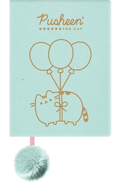 St.Majewski Caiet de pluș A5 96 pagini liniate Pusheen menta Gold