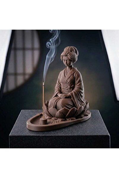 NADO DEKOR Dekoratif Geyşa Figürlü Çubuk Tütsülük ve Zen Heykeli