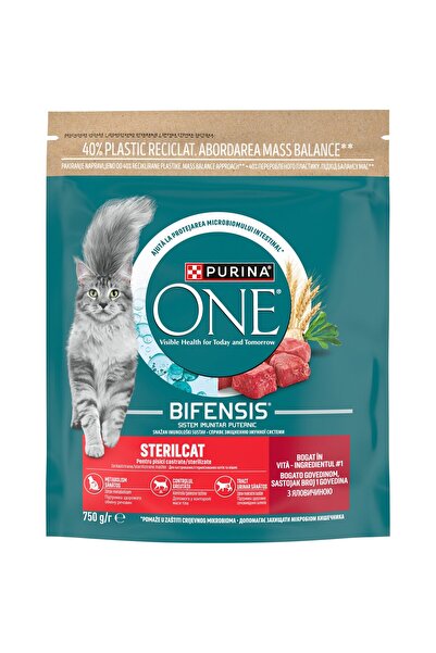 Purina One ®   STERILCAT, cu carne de vită și grâu, hrană uscată pentru pisic...