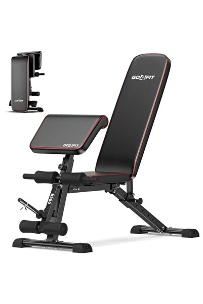 GO4FIT Banca Antrenament Multifunctionala 3-in-1, B300, Pliabila, Suport Ajus...