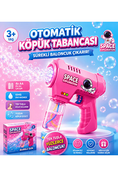 GlueSS Otomatik Köpük Tabancası Bubble Gun Mavi & Pembe Çocuk Baloncuk Oyunca...