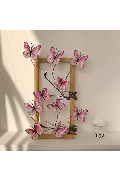 X LOT 3D Butterfly Frame Wall Decor Kit, Diy Artificial Art With Silk Flower,...