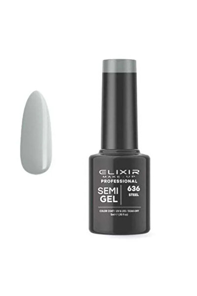 Elixir Επαγγελματικό Ημιμόνιμο Βερνίκι Νυχιών Τζελ 636 Γκρι Ατσάλινο 5ml