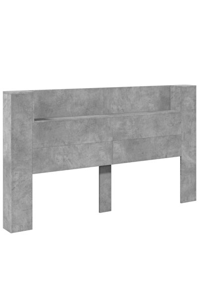 vidaxl Tăblie cap Gri din beton 180 x 16,5 x 103,5 cm Lemn compozit