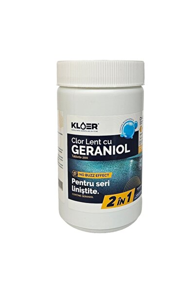 KLOER Clor pentru piscină cu eliberare lentă, tablete de 200 g, cu geraniol, ...