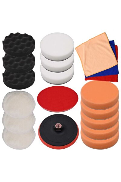 vidaxl Set de bureți de lustruit, 18 piese, 150 mm