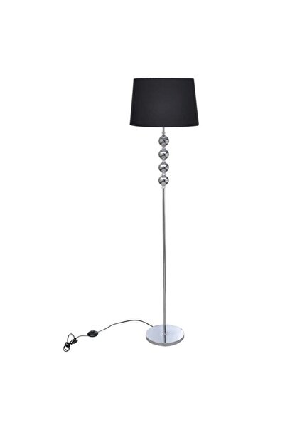 vidaxl Abajur pentru lampadar cu picior înalt, 4 globuri decorative, negru