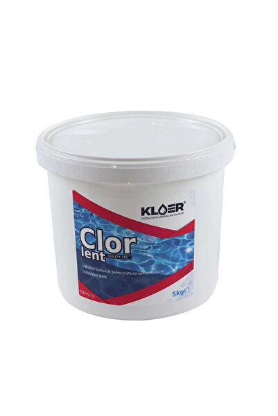 KLOER Clor pentru piscină cu acțiune lentă, tablete de 200 g, Kloer, 5 kg