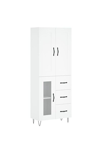 vidaxl Dulap înalt, alb, 69.5 x 34 x 180 cm, lemn prelucrat