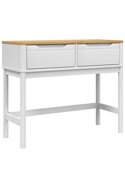 vidaxl Măsuță consolă FLORO alb 89,5x36,5x73 cm lemn masiv de pin