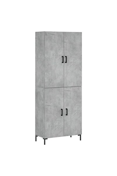 vidaxl Dulap înalt, Gri beton, 69.5 x 34 x 180, Lemn prelucrat