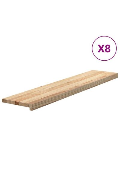 vidaxl Trepte de scară 8 bucăți din stejar masiv netratat 120 x 30 x 2 cm