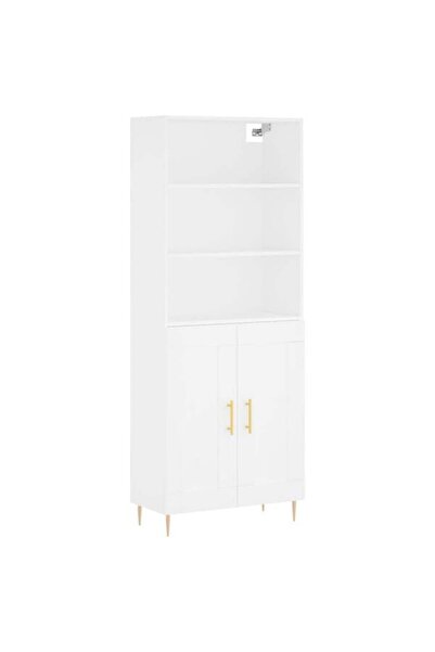 vidaxl Dulap înalt, alb, 69.5 x 34 x 180 cm, lemn prelucrat