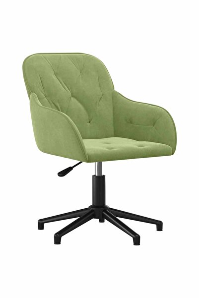 vidaxl Scaun de birou pivotant, verde deschis, catifea