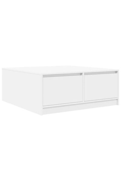 vidaxl Măsuță de cafea albă cu sertare 100 x 100 x 40 cm