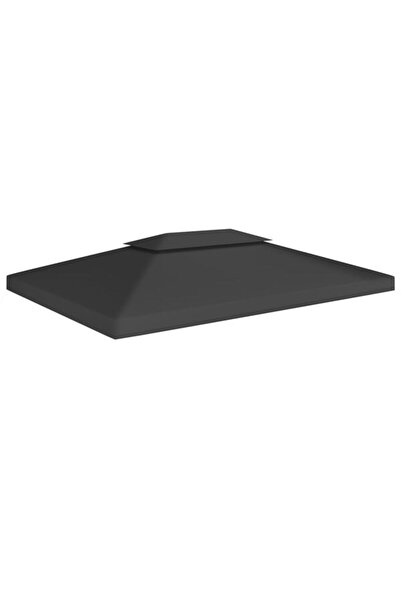 vidaxl Acoperiș foișor cu două niveluri, negru, 4 x 3 m, 310 g/m²