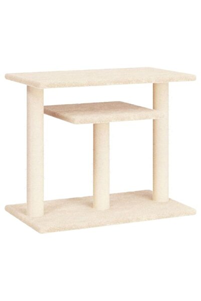 vidaxl Stâlpi de zgâriat pentru pisici cu platforme, crem, 62,5 cm