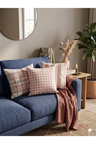 noisette Pink Throw Pillow Cover 3-Piece Set / Hidden Zipper - Does Not Lose ...