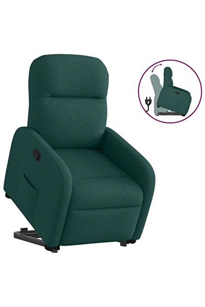 vidaxl Fotoliu rabatabil ridicare pe verticală, verde închis, textil