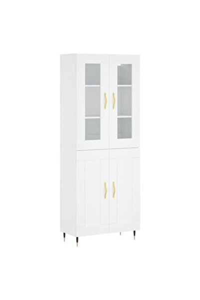 vidaxl Dulap înalt, alb, 69,5 x 34 x 180 cm, lemn compozit