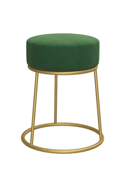 vidaxl Taburet rotund, verde, catifea
