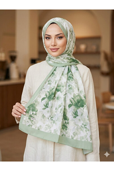 REMOMODA French Silk Shawl with Floral Pattern, High Quality, Soft and Supple.