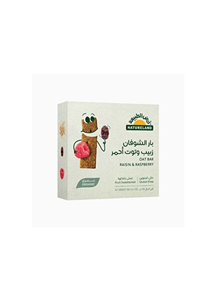 natureland بار الشوفان بالزبيب والتوت الأحمر 120 جرام أرض الطبيعة
