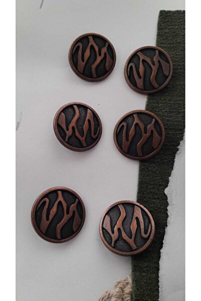 ILCARE Antique Copper Metal Button 26 mm 8 Pieces