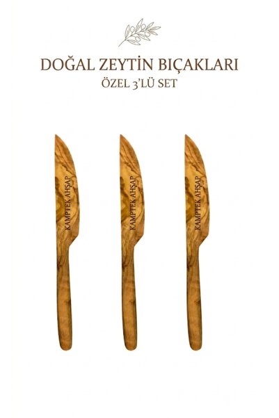 kamptek kamp teknolojisi Natural Olive Wood Butter Knife 17 cm - Handmade Woo...
