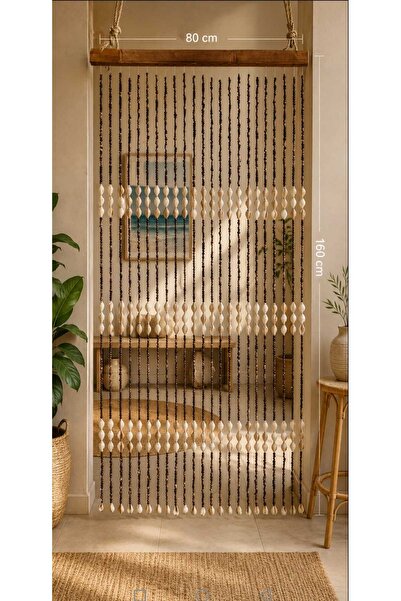 WoodBay ستارة باب بتصميم صدف البحر 80x160 سم، ستارة باب زخرفية مصنوعة يدويًا ...