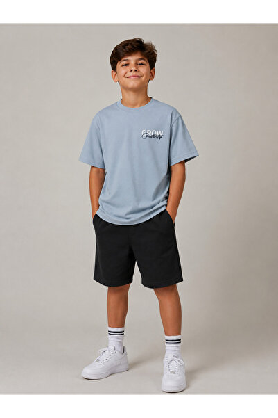 ModaPlaza Boy's Grow Written Crew Neck Short Sleeve T-Shirt 3271
