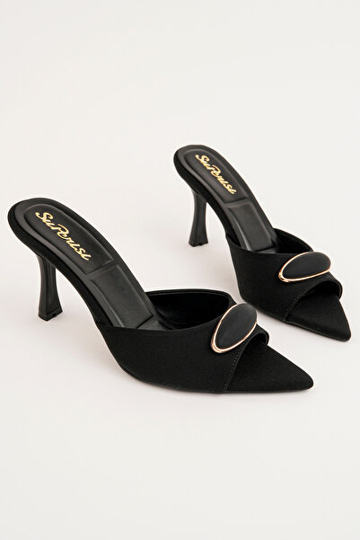 Madam Tarz Spr-3791 Thin Heel Buckle Detail Slippers