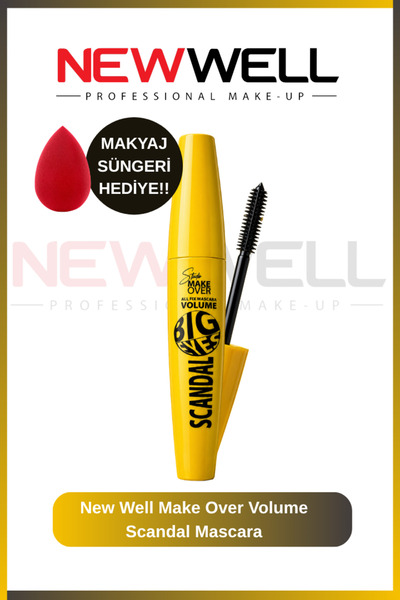 New Well Makeover Volume Scandal Mascara & Makyaj Süngeri Hediye