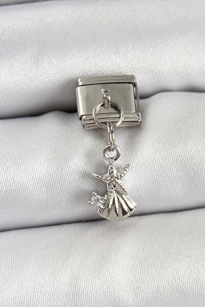 ALKASAZ 316L Steel Dangle Zircon Stone Starfish and Oyster Model Silver Color...