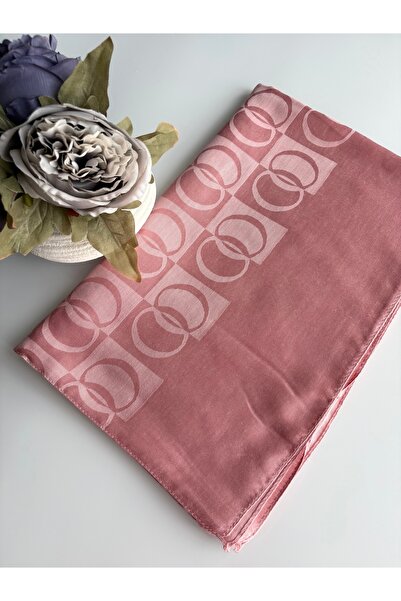 İTHALSCARF Muadil Halka Desen Şal pudra pembe