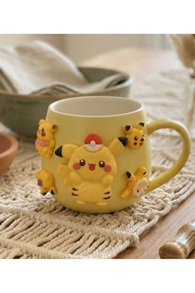 TÜTSÜ SEPETİ Pokemon Mug Cup Pikachu Mug Cup Ceramic Pokemon Mug Cup with Pik...