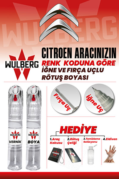 Wulberg CİTROEN Boya Koduna Göre Rötuş Boyası + Vernik 25 ml İğne & Fırça Uçl...