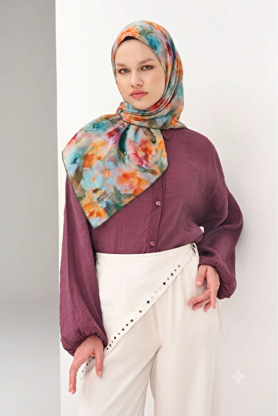 ZER Organic Cotton Viscose Scarf Special Design Tie-Dye Floral Lightweight St...