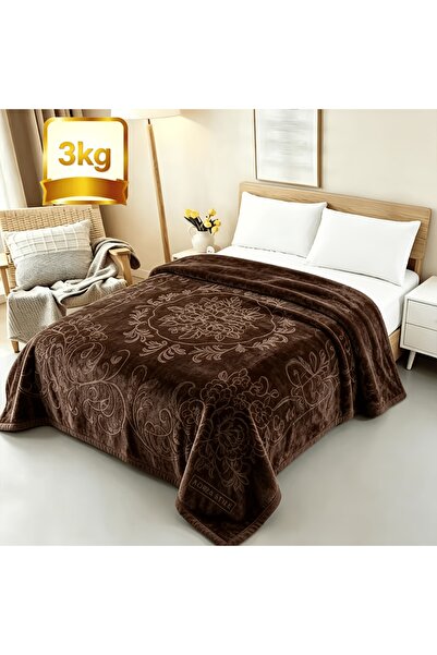 Bleco Vintage embossed flannel blanket, 160*220 cm, comfortable, portable and...