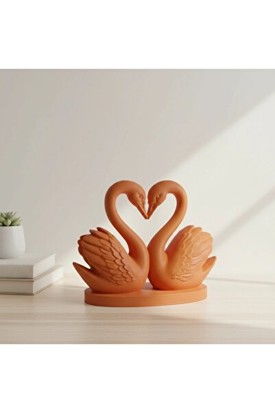 OEM Decorațiune Perete 3D Lebede Cuplu Inimă - Orange compozit mat